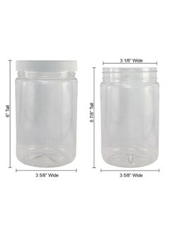 Pinnacle Mercantile Pinnacle Mercantile Crystal Clear PET Plastic Jars with Screw on Lids 64 oz Set of 3 Wide Mouth  - Image 2
