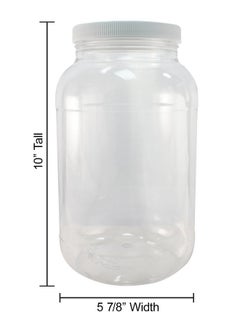 Pinnacle Mercantile Pinnacle Mercantile Crystal Clear PET Plastic Jars with Screw on Lids 64 oz Set of 3 Wide Mouth  - Image 3
