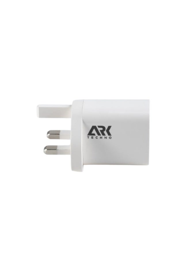 ARKTECHNO 20W GaN Fast Charger | PD & QC3.0 USB-C Wall Adapter | UK 3-Pin Plug | Smart Overheat & Charging Protection | Compact High-Speed Power Adapter for iPhone, Samsung & USB-C Devices - Image 3