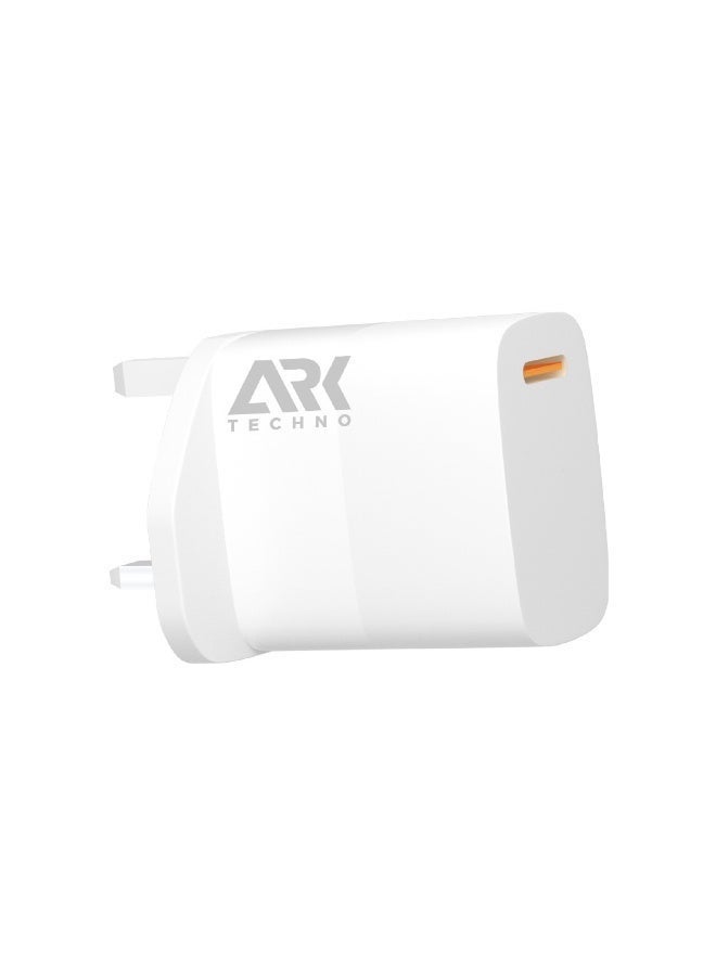ARKTECHNO 20W GaN Fast Charger | PD & QC3.0 USB-C Wall Adapter | UK 3-Pin Plug | Smart Overheat & Charging Protection | Compact High-Speed Power Adapter for iPhone, Samsung & USB-C Devices - Image 2