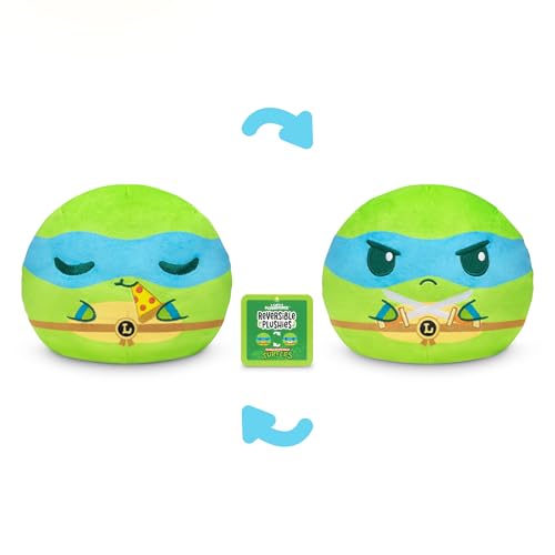 TeeTurtle تيتيرتل سلاحف النينجا المراهقين 6" دمية محشوة قابلة للعكس - ليوناردو - حيوان محشو لطيف كاواي ناعم - Image 3