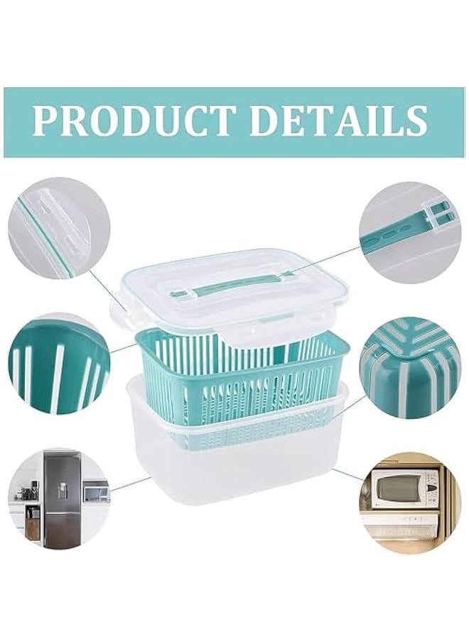 MIXDE - 5Pack Fridge Food Storage Container Set with Lids, Plastic Fresh Produce Saver Vegetable Fruit Meat Storage Organization, BPA Free Kitchen Refrigerator Organizers Bins - Image 1