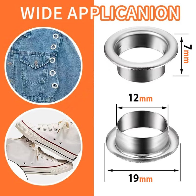 1000 Pcs Metal Grommets 19mm Outer Diameter 12mm Inner Ring Metal Leather Shoes Ring Eyelets for Shoes Clothes Handbag Fabric Curtains - Image 5