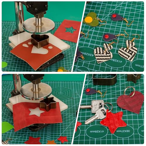 HONGYMA Leather Press Hole Puncher Leather Cutting Machine Hand Punching Machine for DIY Craft Punching Holes Cutting, Forming Pressing,Install Rivets and Snap Buttons - Image 5