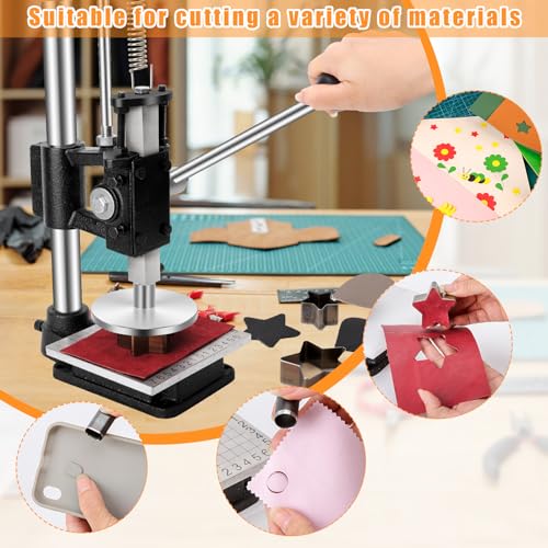 HONGYMA Leather Press Hole Puncher Leather Cutting Machine Hand Punching Machine for DIY Craft Punching Holes Cutting, Forming Pressing,Install Rivets and Snap Buttons - Image 4