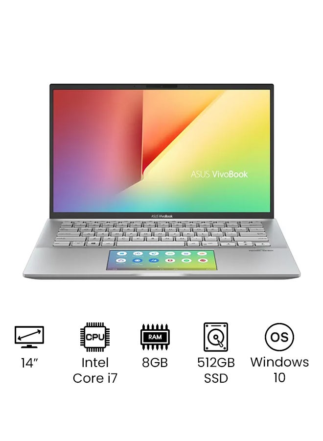 ASUS VivoBook S14 Laptop With 14-Inch Full HD Display, 10th Gen Core i7 Processer/8GB RAM/512GB SSD/Intel UHD Graphics/Windows 10 /International Version English Transparent Silver - Image 1