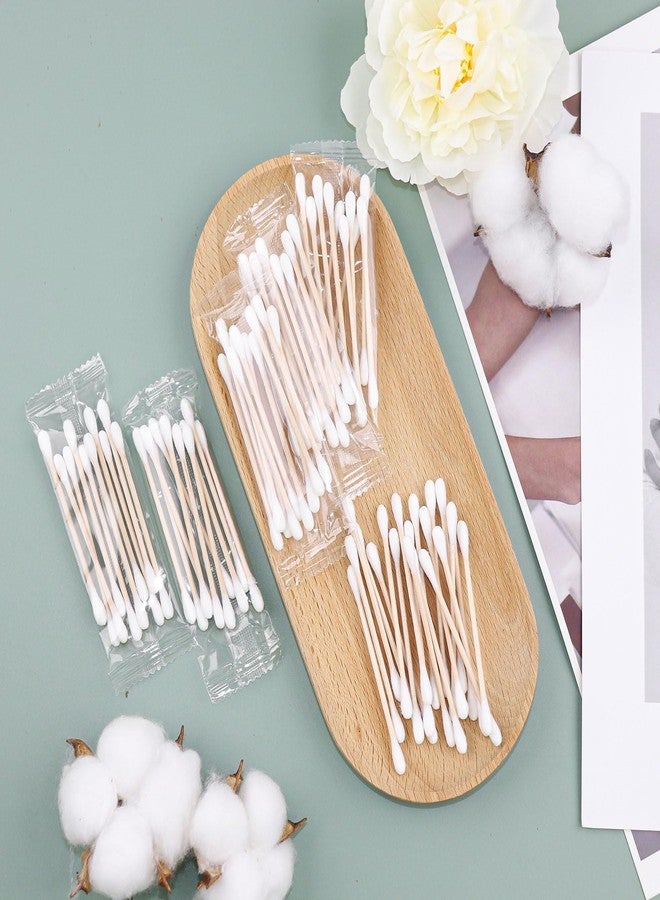 Twoworld Cotton Swabs Travel Size,Individually Wrapped Cotton Swabs Bulk 10 Pcs Per Pack,Double Tipped Wood Stick Cotton Swabs,Cotton Buds for Ear Make Up Hotel Daily Cleaning Pet Care Arts Crafts 50 - Image 3