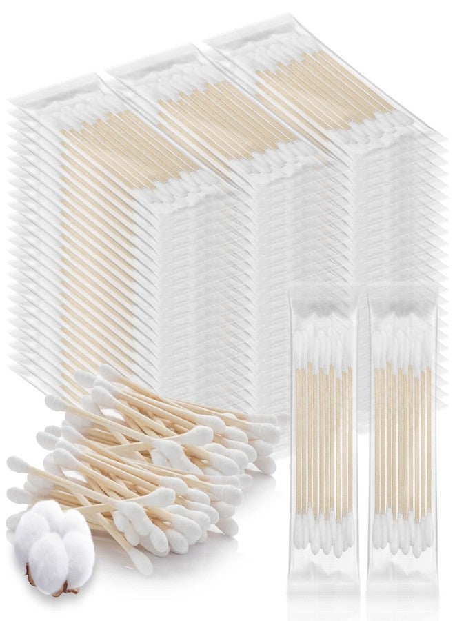 Twoworld Cotton Swabs Travel Size,Individually Wrapped Cotton Swabs Bulk 10 Pcs Per Pack,Double Tipped Wood Stick Cotton Swabs,Cotton Buds for Ear Make Up Hotel Daily Cleaning Pet Care Arts Crafts 50 - Image 1