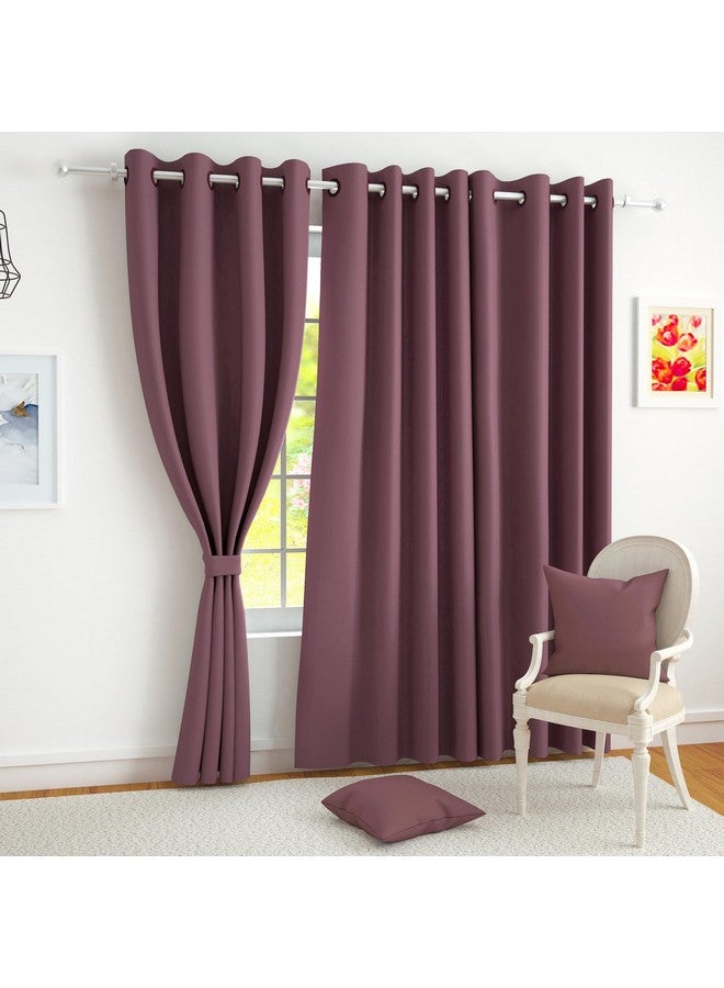 Story@Home Blackout Door Curtains 7 Feet Long Set of 1 | Solid Design Door Curtain | Thermal Insulated Curtains | Room Darkening Curtains | Door Curtains for Living Room | (116 x 215 cm, Burgundy) - Image 1