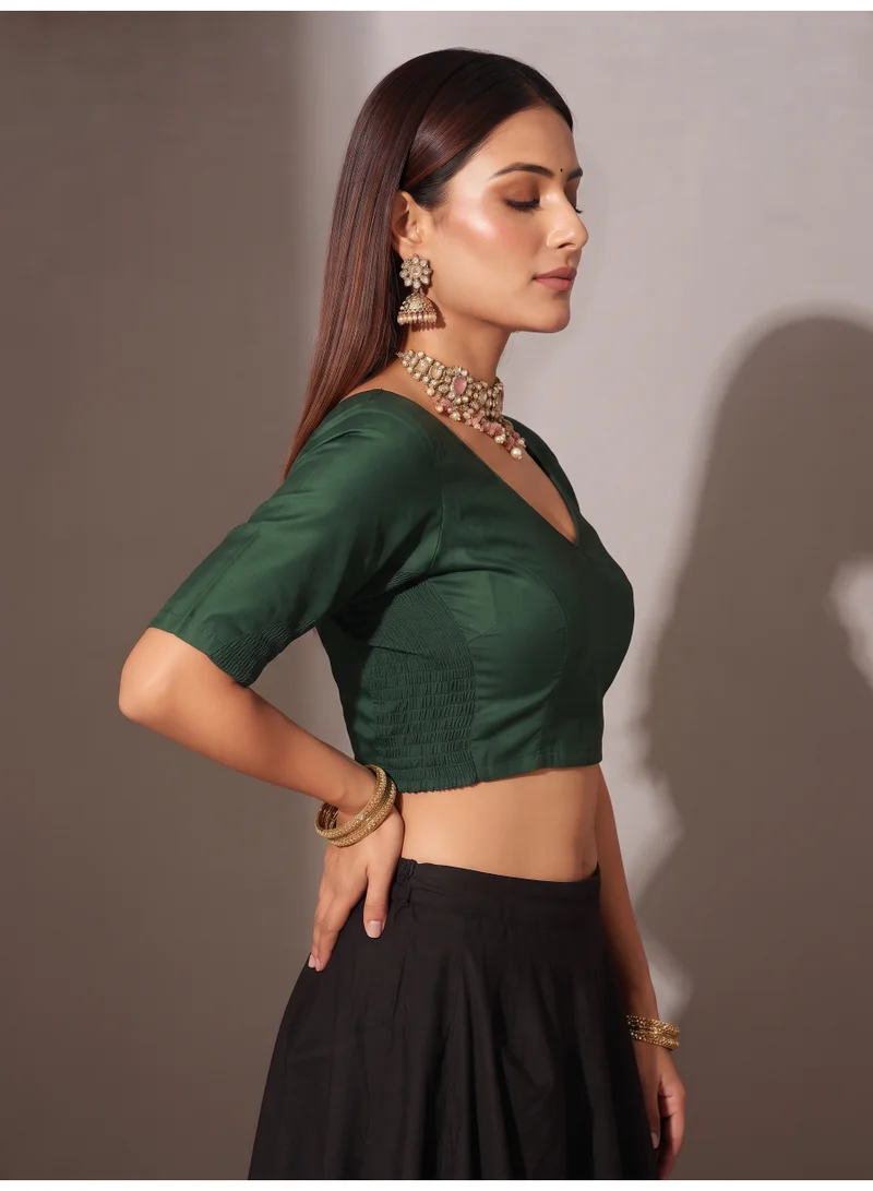 Rang Stretchable Comfort Blouse in Green