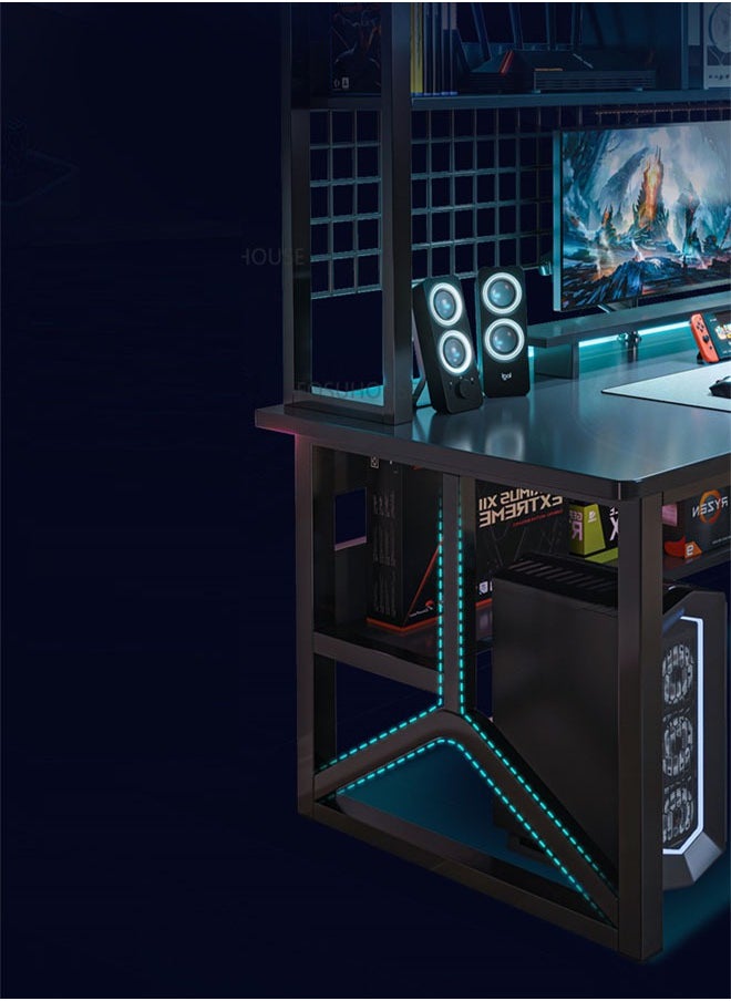Multifunctional Computer Table And Office Desk With Single Layer Book Shelf 120cm