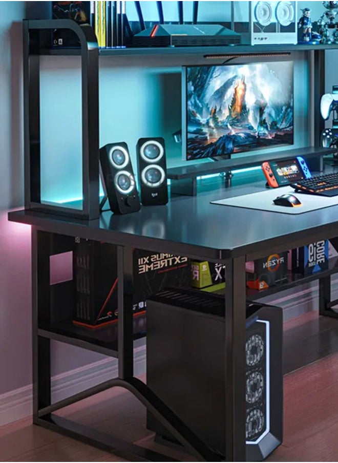 Multifunctional Computer Table And Office Desk With Single Layer Book Shelf 120cm