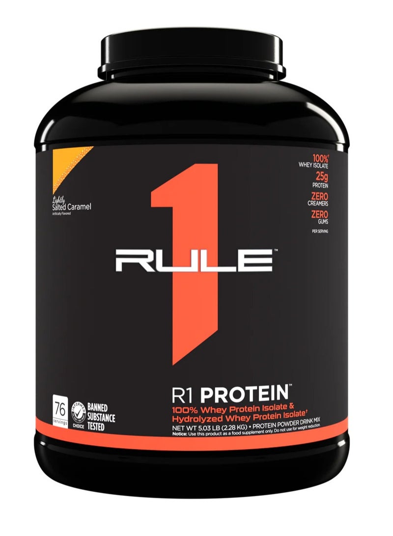 Rule One Proteins R1 Protein 100% Whey Protein HYDRO/ISO - Salted Caramel - (76 Serving) - Image 1