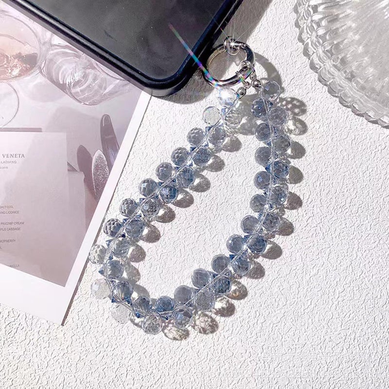 KHOLAD Crystal Phone Wrist Strap Phone Charm Chain Keychain Beaded Cellphone Lanyard with Tether Tab Hands-Free Wristlet Bracelet Wrist Grip Strap for Women - Image 4