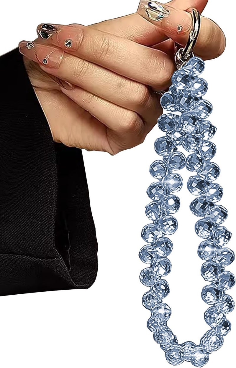 KHOLAD Crystal Phone Wrist Strap Phone Charm Chain Keychain Beaded Cellphone Lanyard with Tether Tab Hands-Free Wristlet Bracelet Wrist Grip Strap for Women - Image 5