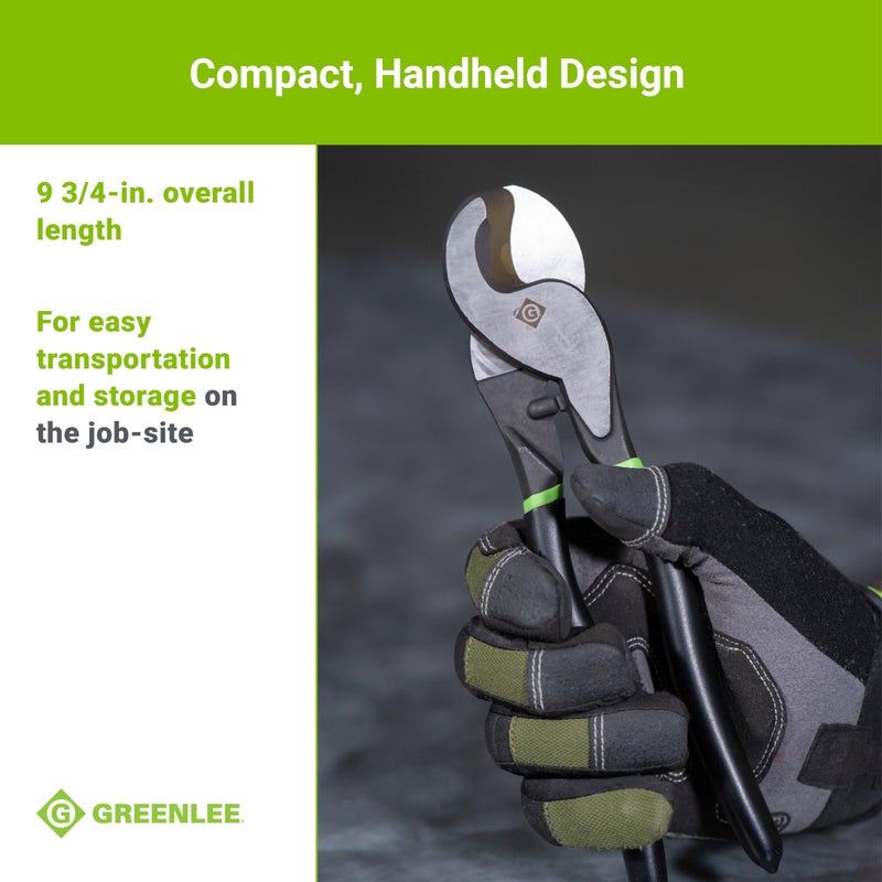 Greenlee 727 9-3/4" Handheld Cable Cutter for Copper and Aluminum Cables Up to 2/0, 70 Square Millimeters - Image 4