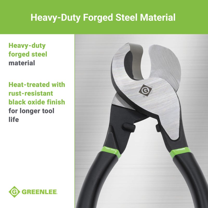 Greenlee 727 9-3/4" Handheld Cable Cutter for Copper and Aluminum Cables Up to 2/0, 70 Square Millimeters - Image 3
