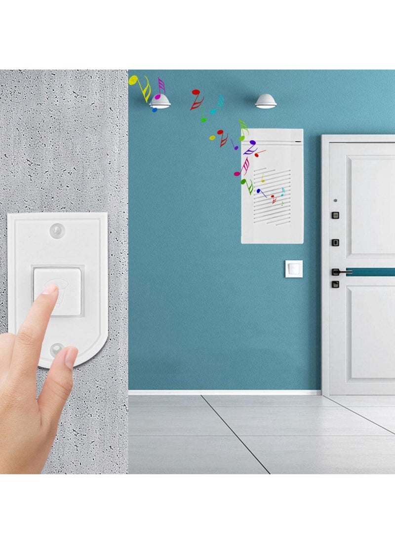 Wired Wall-Mounted Doorbell Kit with Push Button Chime, Perfect for Home, School and Laboratory Use