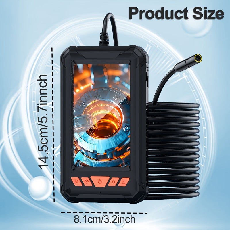1920X1080P HD Inspection Snake Camera With 8 LED Lights 7854 Inch Semi Rigid Cord Borescope 43 Inch IPS Screen IP67 Lens Endoscope For Sewer Car Maintenance - Image 2