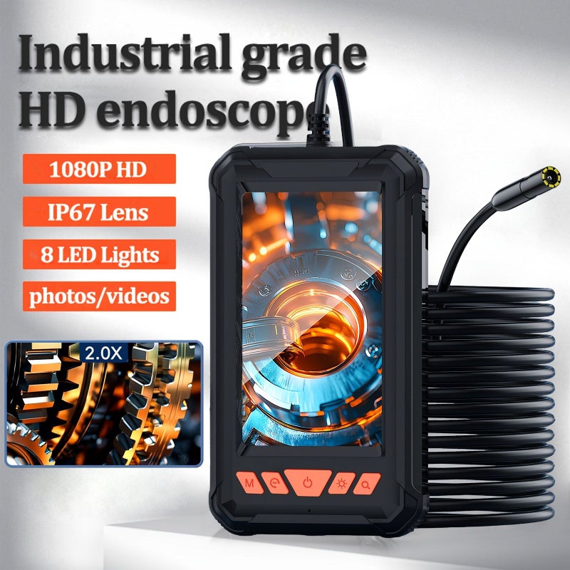 1920X1080P HD Inspection Snake Camera With 8 LED Lights 7854 Inch Semi Rigid Cord Borescope 43 Inch IPS Screen IP67 Lens Endoscope For Sewer Car Maintenance - Image 1