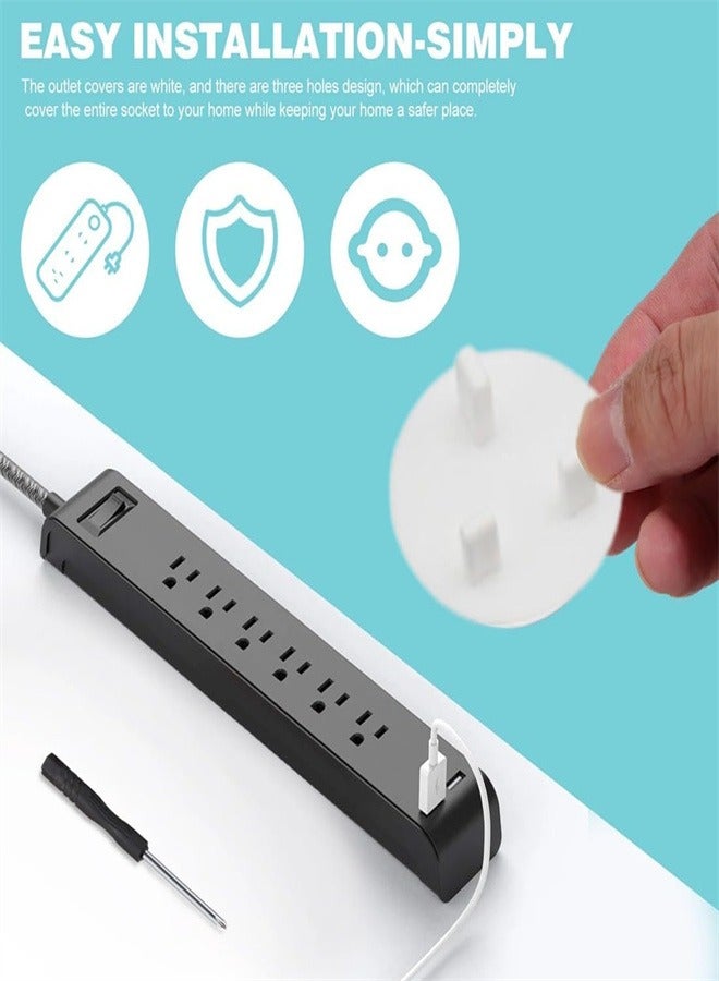 20 Pcs Baby Proofing UK Plug Socket Cover Plug Covers,Child Safety Electrical Socket Covers,Child Proof Electrical Plug Protectors for Child Baby Home and School,Wihte  - Image 4