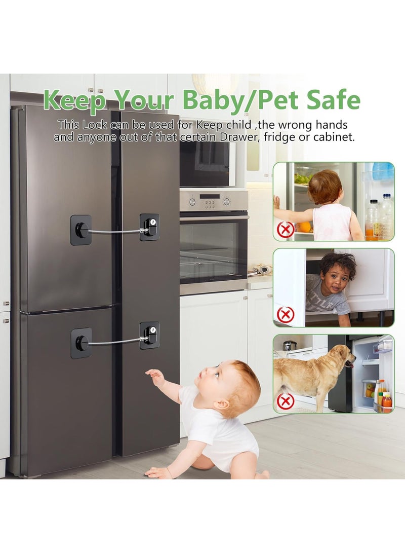 Child Refrigerator Lock, For Cabinet, Drawers, Window and Door, 2Pcs - Image 4