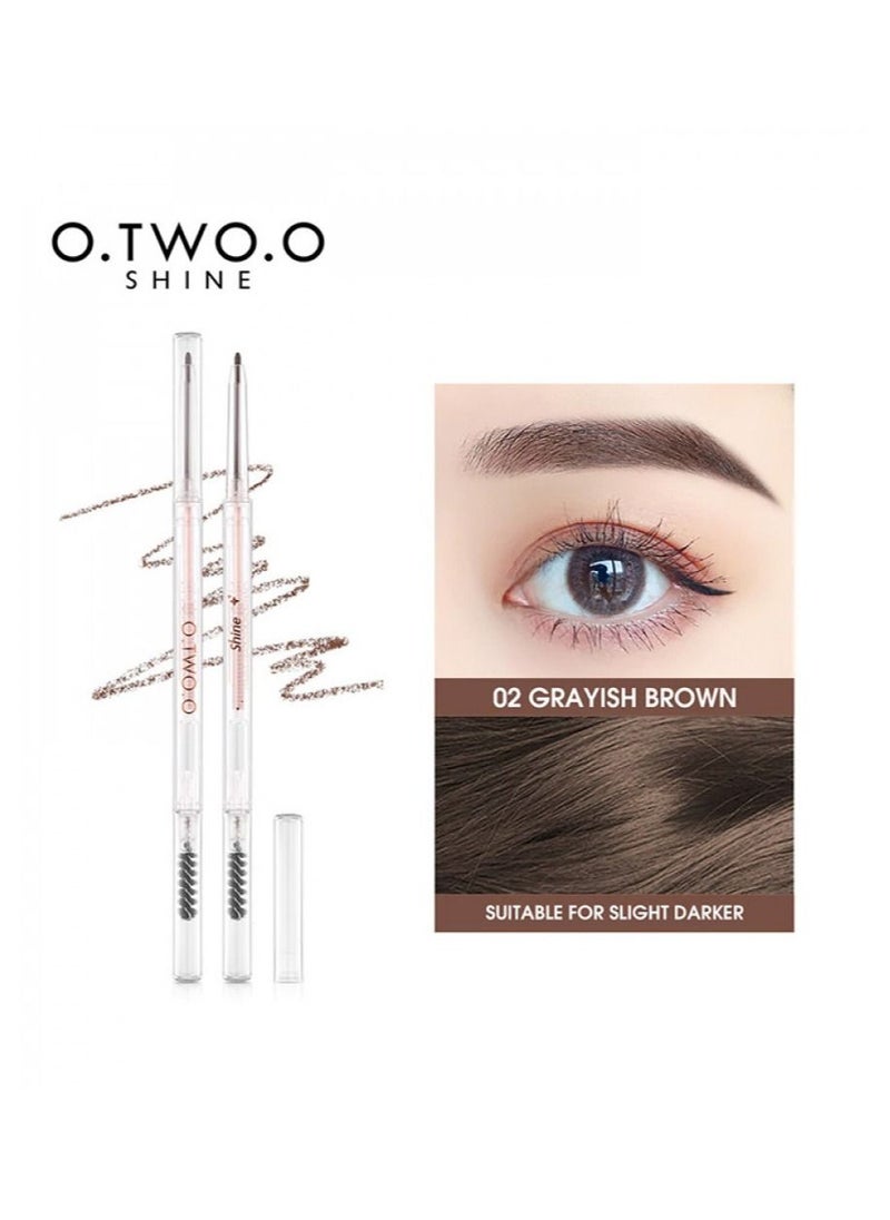 O.TWO.O Charming Slender Pinter Shine Eyebrow Pencil 02 Gray Brown 0.12g