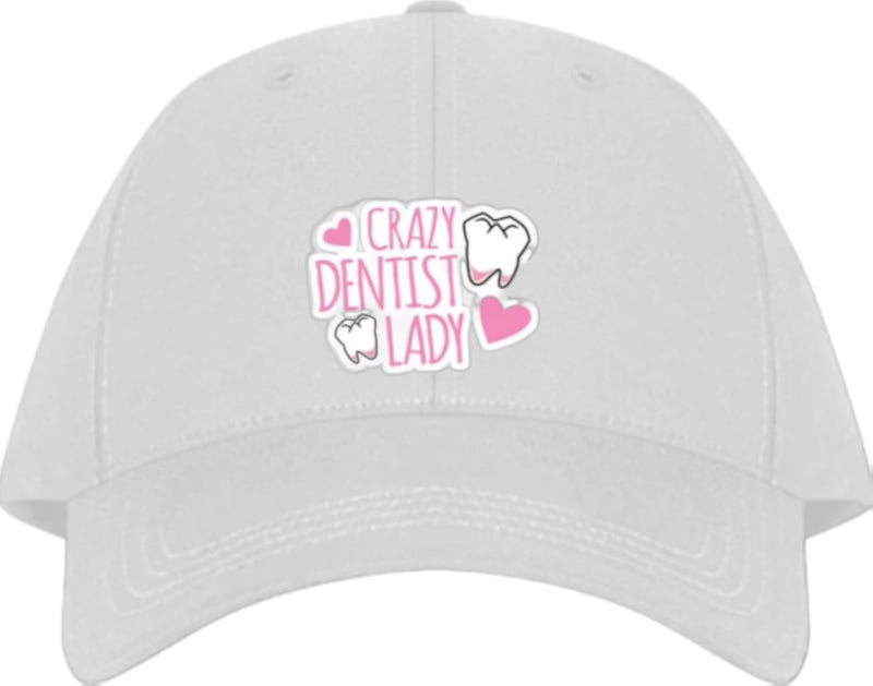 CRAZY DENTIST LADY Planets unisex baseball cap White