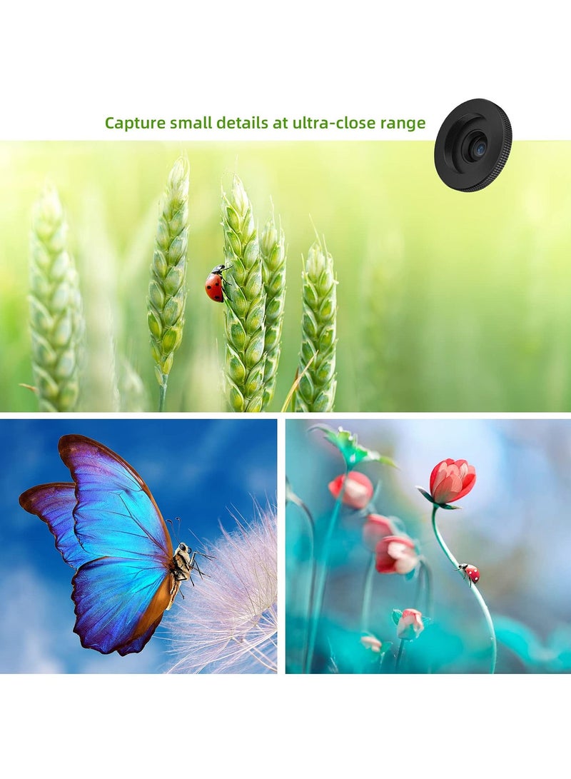Y&D Phone Lens Kit 4K Wide Angle 10X Macro Screwed Together 198 degrees Fisheye with Selfie Ring Light Clip On CompatibleiPhone, Samsung, Android Smartphones  - Image 4