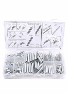 Y&D 200 Pieces Zinc Plated Spring Assortment Kit, Compression Tension Transparent PP Plastic Box 20 Kinds of Size Extension and Repair Tool Replacement Kit  - Image 1