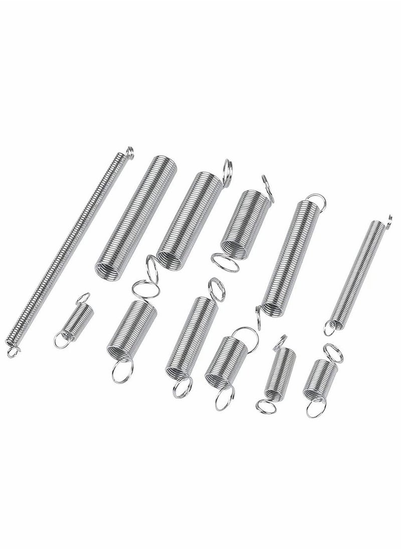 Y&D - 200 Pieces Zinc Plated Spring Assortment Kit, Compression Tension Transparent PP Plastic Box 20 Kinds of Size Extension and Repair Tool Replacement Kit - Image 1
