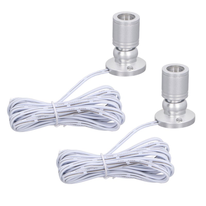 Dimmable Mini Spotlight 5V Mini LED Spotlight 1 to 2 Spot Lights with Dimmer for Display Jewelry Cabinet Porch Silver Warm Light - Image 3