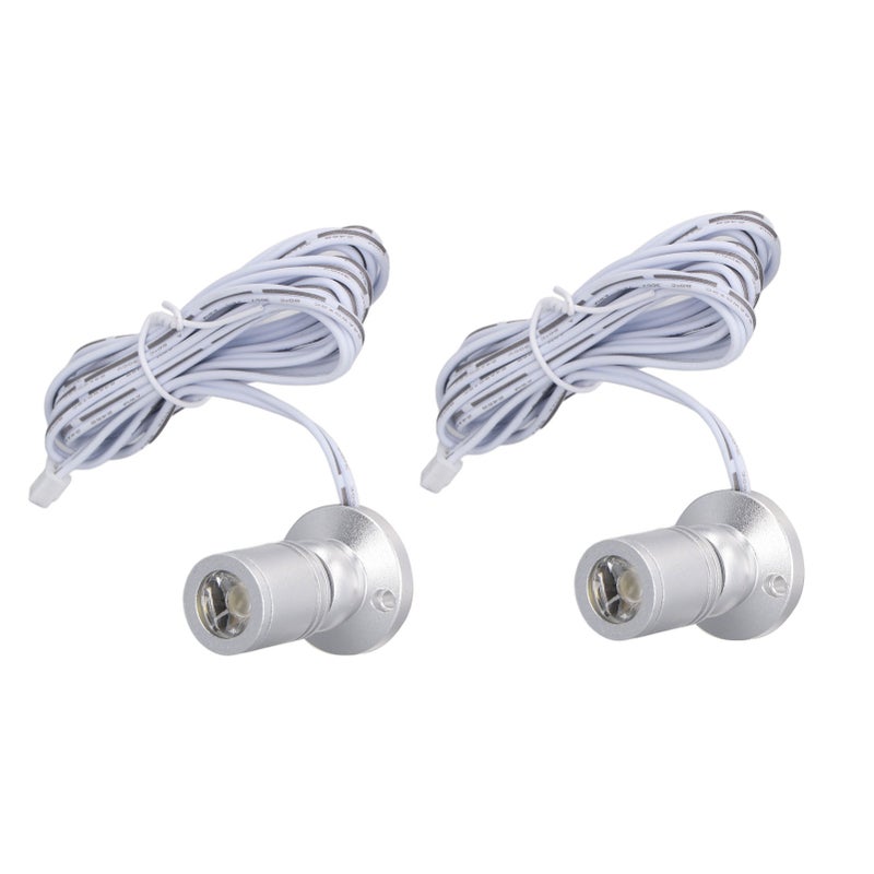 Dimmable Mini Spotlight 5V Mini LED Spotlight 1 to 2 Spot Lights with Dimmer for Display Jewelry Cabinet Porch Silver Warm Light - Image 4