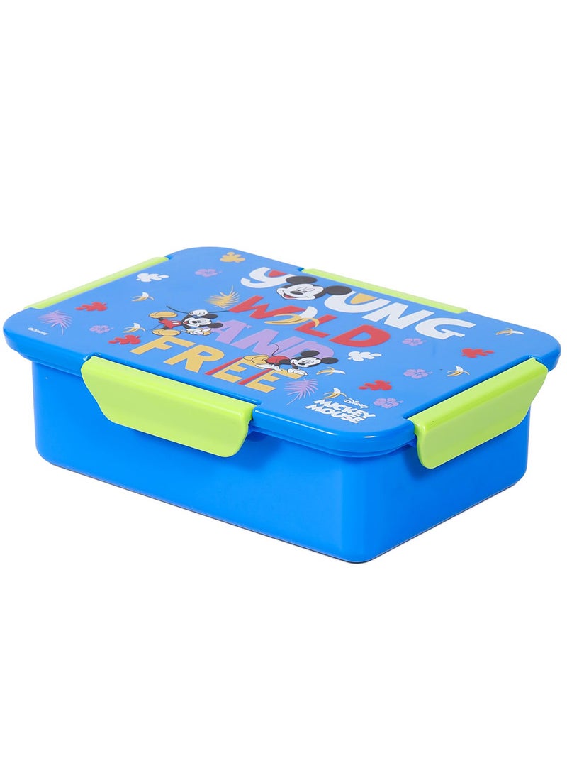 Eazy Kids Disney Mickey And Friends 1 , 2 , 3 , 4 Compartment Convertible Bento Lunch Box - Blue  - Image 1