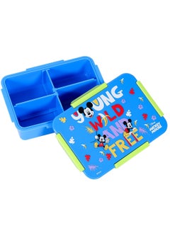 Eazy Kids صندوق غداء بينتو قابل للتحويل من ديزني ميكي آند فريندز، 1 و2 و3 و4 أقسام - أزرق  - Image 2