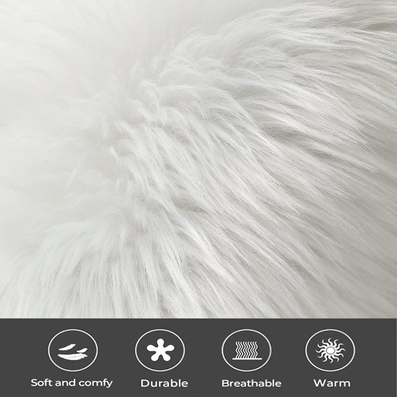 OYIMUA Set of 2 Luxury Soft Faux Fur Throw Pillow Covers Decorative Shaggy Fluffy Plush Cushion Case Aesthetic Farmhouse Pillowcase for Sofa Couch Bed Car White 20x20 - Image 5