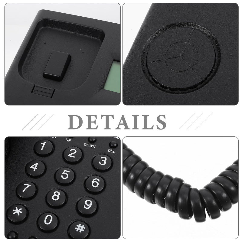 Uonlytech Large Button Corded Landline Phone with Loud Ringer for Home Office Black - Image 4