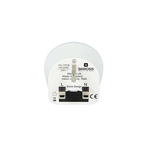 Skross World to UK Country Travel Adaptor, White - Image 4