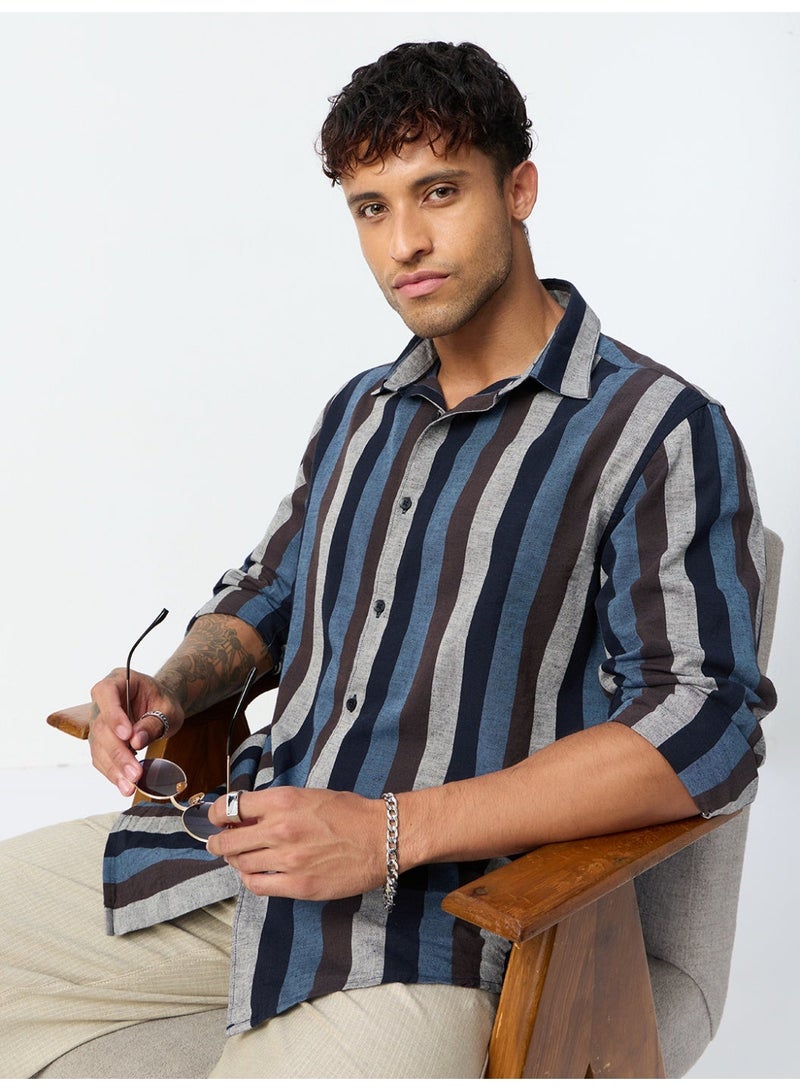 The Souled Store Cotton Linen Stripes: Pluto - Image 3