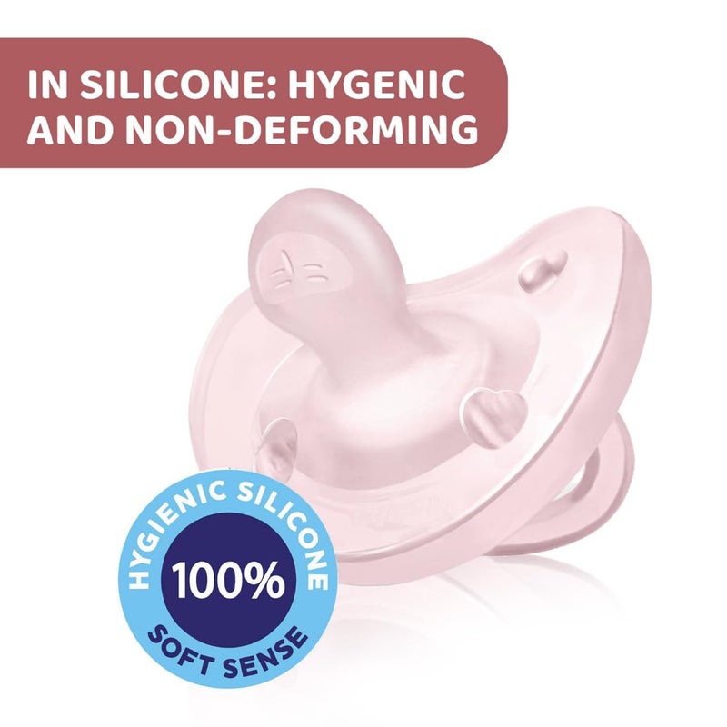 Chicco PhysioForma Soother for Babies (2-6 Months) | Baby Pacifier with Unique Shape to Support Baby's Breathing | Soft Silicon Material | BPA Free (Soft Pink) - Image 5