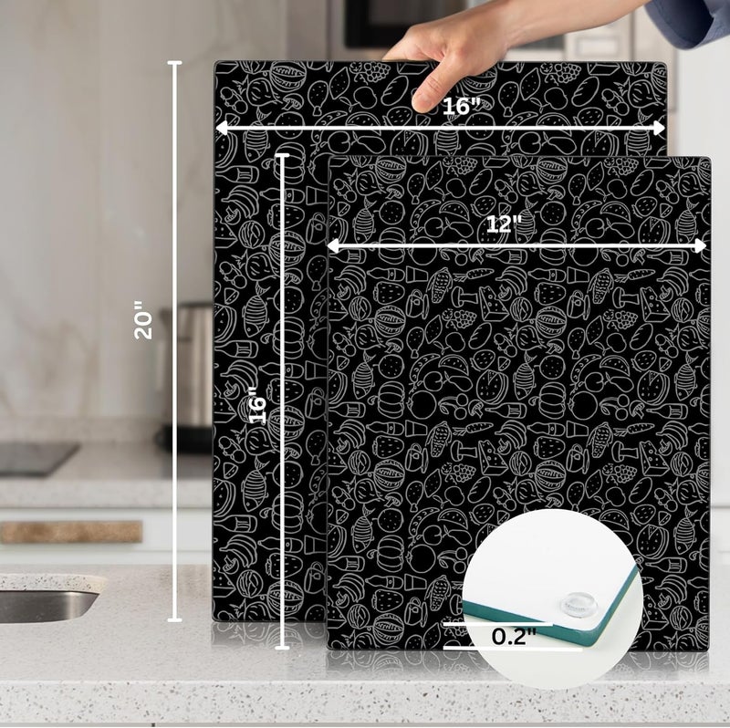 Kitchenville لوح تقطيع زجاجي من كيتشينفيل 40×30 سم: شفاف، متين، صحي لحماية سطح العمل - مقاوم للخدش، مقاوم للحرارة، سهل التنظيف - Image 4