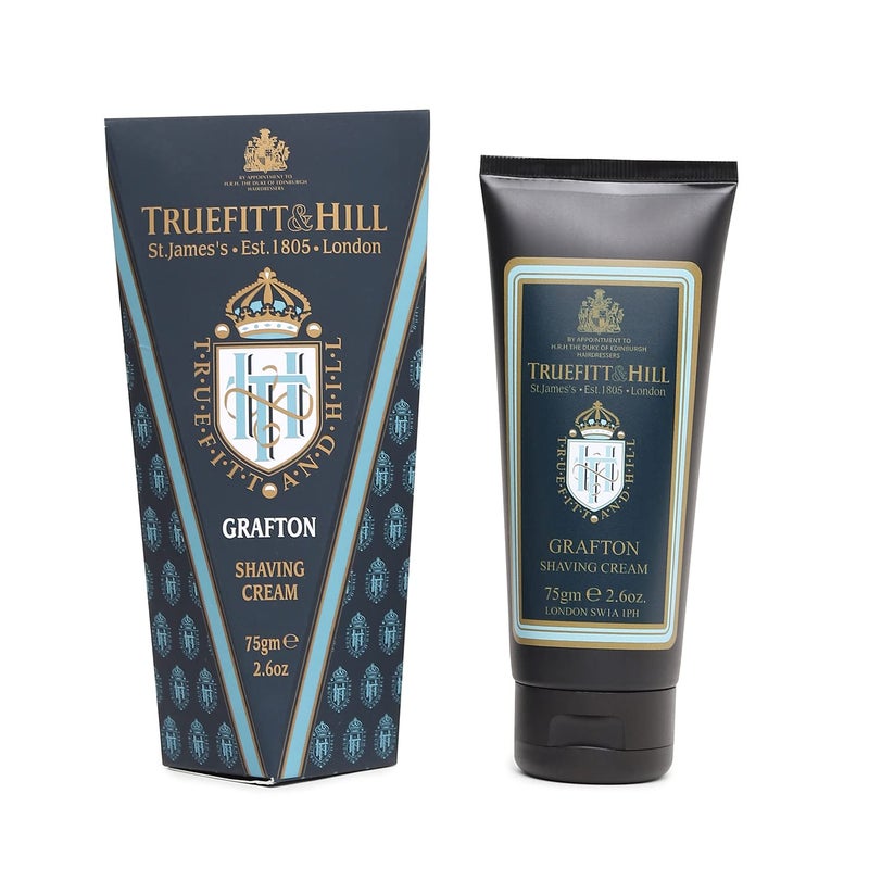 Truefitt & Hill Shaving Cream Tube - Grafton - Premium Glycerin-Based Lather, Smooth Glide, and Hydration for a Luxurious Shave - 2.65 oz.