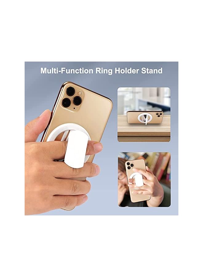 KASTWAVE Phone Ring Holder Stand, Ultra Thin 360° Rotation Adjustable Ultra-Thin Finger Ring Kickstand, Phone Grip for Magnetic Car Mount Hook Compatible with iPhone, Samsung, All Smartphone(White) - Image 3