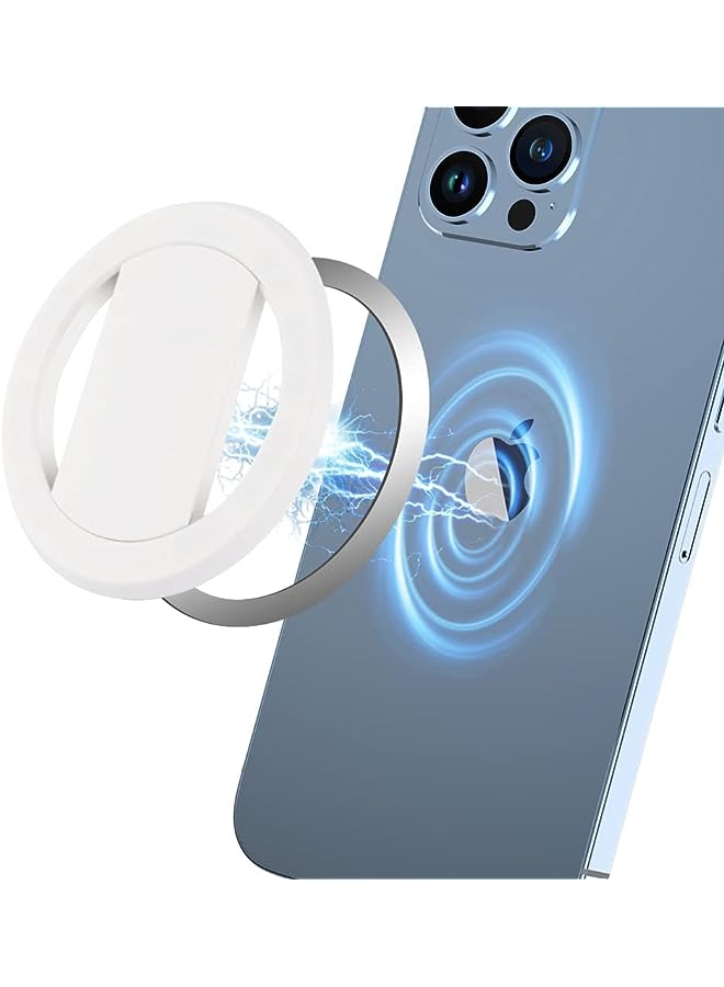 KASTWAVE Phone Ring Holder Stand, Ultra Thin 360° Rotation Adjustable Ultra-Thin Finger Ring Kickstand, Phone Grip for Magnetic Car Mount Hook Compatible with iPhone, Samsung, All Smartphone(White) - Image 1