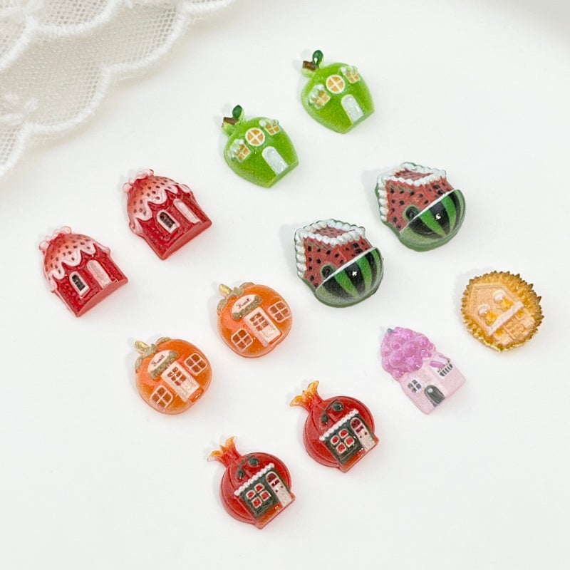 Cute Fruit House Cartoon Nail Art Charms - 3D Resin DIY - Image 4