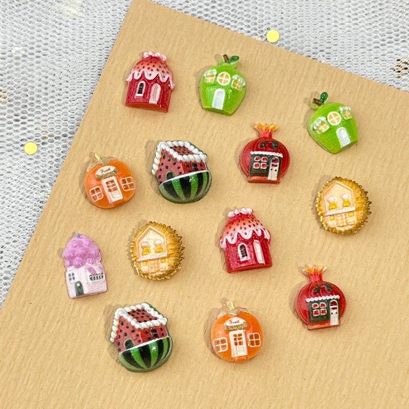 Cute Fruit House Cartoon Nail Art Charms - 3D Resin DIY - Image 3