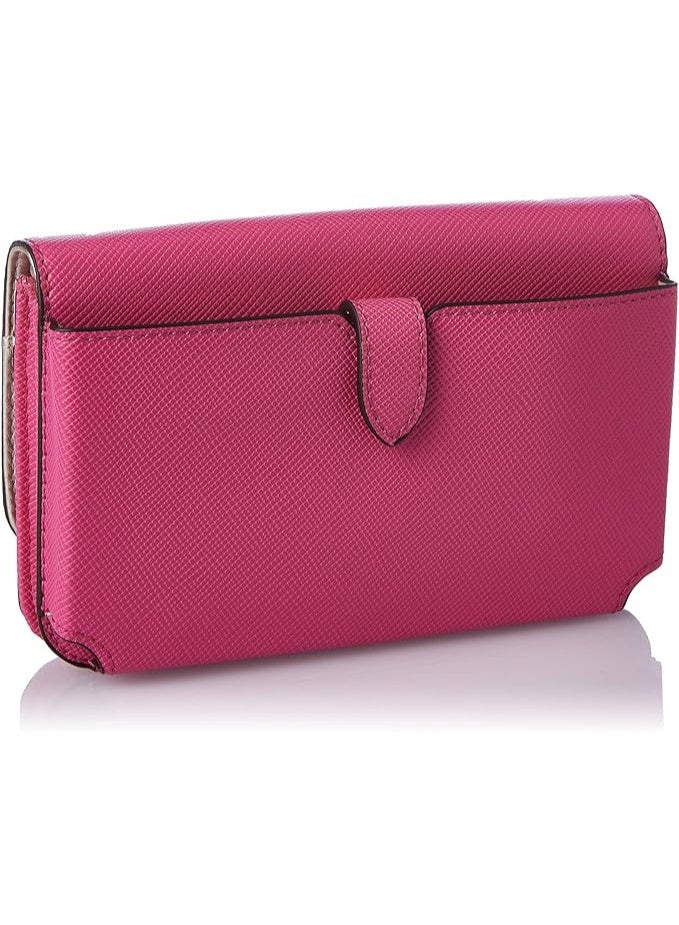 Guess Downtown Chic Mini Xbody Flap Bag â€“ Fuchsia Faux Leather Crossbody - Image 3