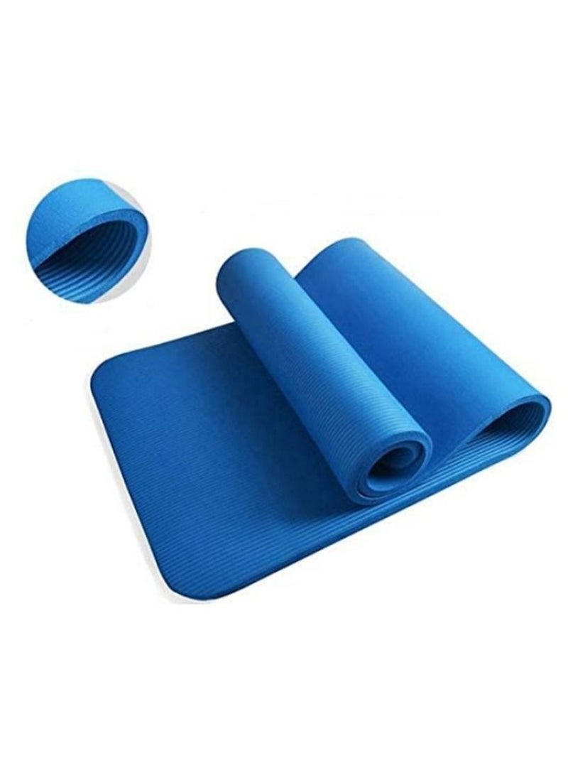 Extra Thick Exercise Yoga Mat with Carrying Strap blue - Image 4