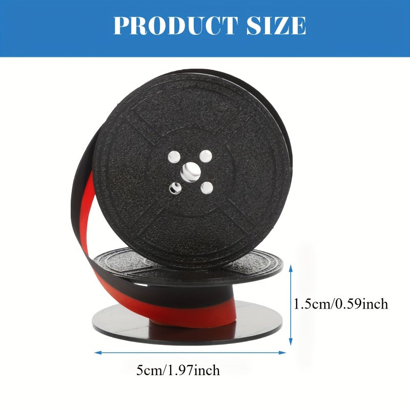 1 Set Old Style Typewriter Ribbon Double Circle Red Ink Ribbon Portable Retro Ribbon Suitable For Most Manual And Electric Typewriters Printer Accessories - Image 2