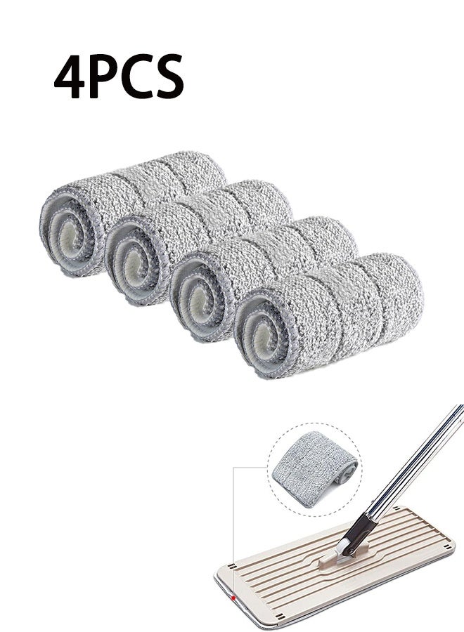 Bulletproof Microfiber Mop Replacement Head - 4 Pack Washable Pad for Floor Cleaning, Compatible with Tethys, Joy Moop and Most 33*12cm Flat Squeeze Mop for Wet/Dry Mopping, Disinfection, Scrubbing - Image 1